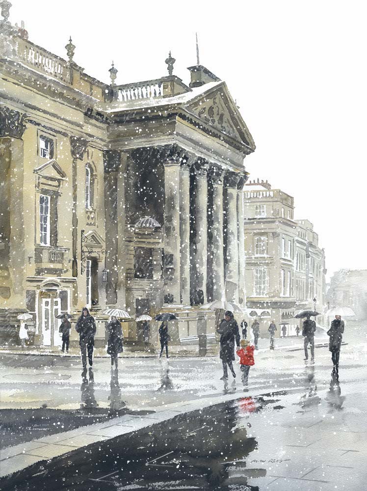 Limited Edition Print of the Theatre Royal, during Winter, Newcastle upon Tyne