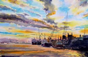 River Tyne Watercolour Print Newcastle