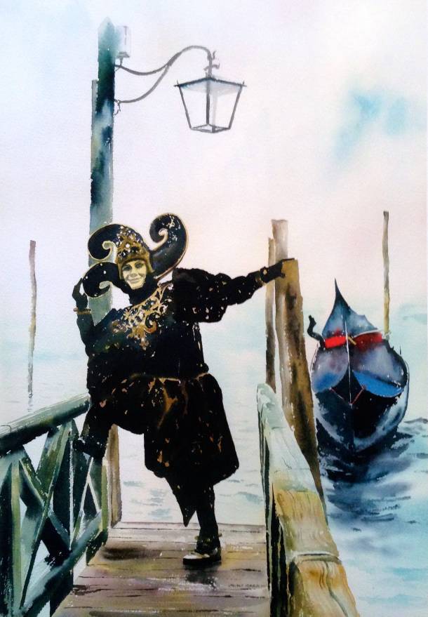 The Jester Venice Painting